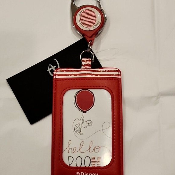 Disney Winnie the Pooh Piglet Red Balloon Retractable Lanyard NEW - Picture 6 of 12